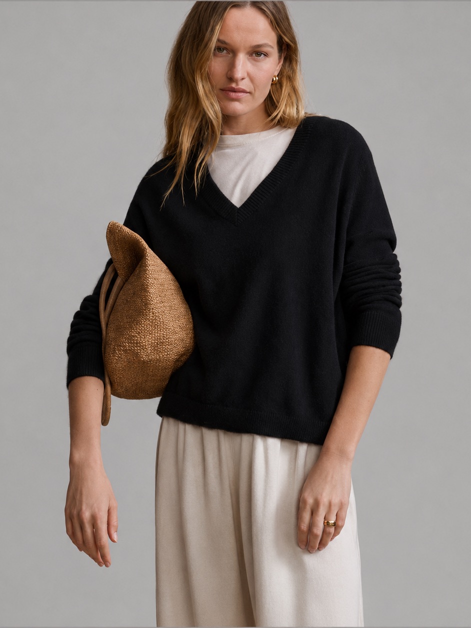 Jenni Kayne Flynn Cashmere V-Neck Sweater Nwt